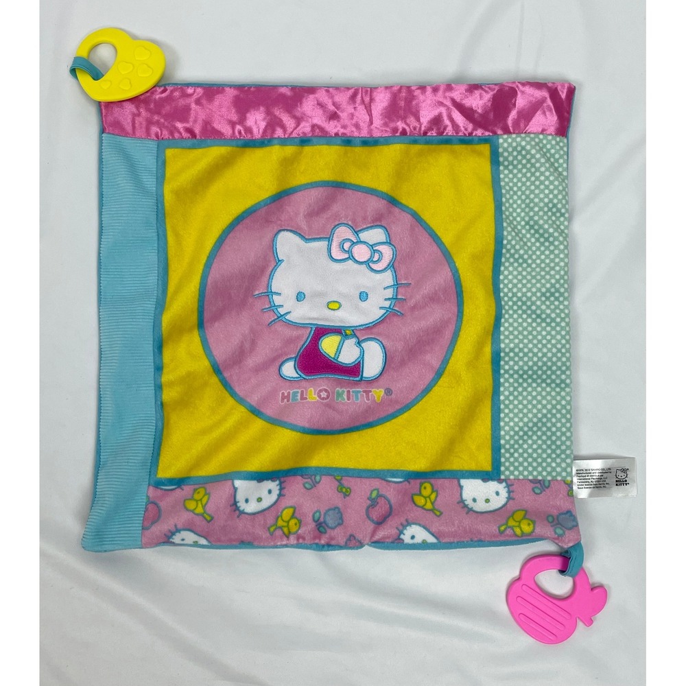 Hello Kitty Lovey Blanket Pink Blue‎ Baby Child 12.75" x 12.5"